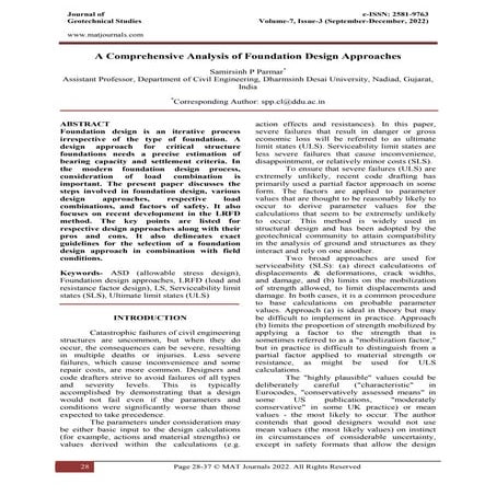 A Comprehensive Analysis of Foundation Design Approaches