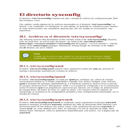 28  el directorio sysconfig