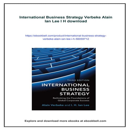 International Business Strategy Verbeke Alain Ian Lee I H