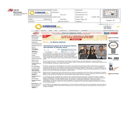 Clipping GloboVision 28/05/12 @ IED Barcelona