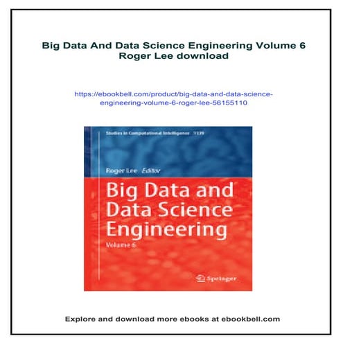 Big Data And Data Science Engineering Volume 6 Roger Lee