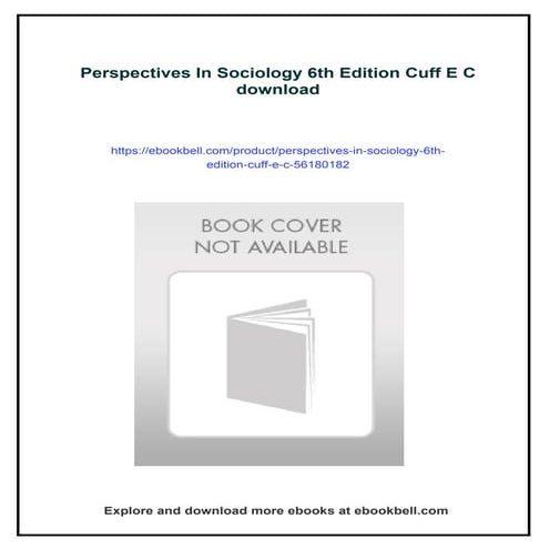 Perspectives In Sociology 6th Edition Cuff E C