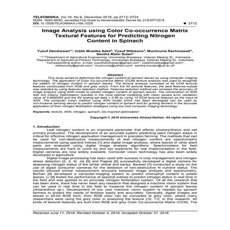 Image Analysis using Color Co-occurrence Matrix Textural Features for Predict...