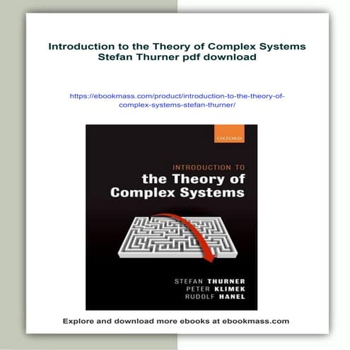 Introduction to the Theory of Complex Systems Stefan Thurner