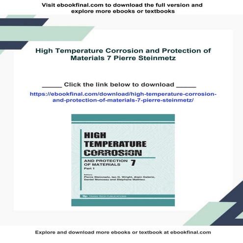 High Temperature Corrosion and Protection of Materials 7 Pierre ...