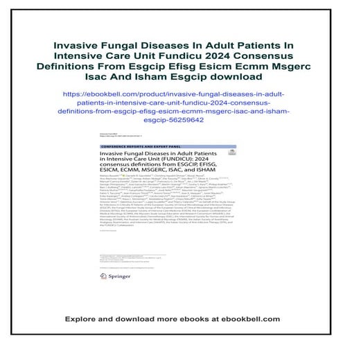 Invasive Fungal Diseases In Adult Patients In Intensive Care Unit ...