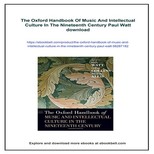 The Oxford Handbook Of Music And Intellectual Culture In The Nineteenth ...