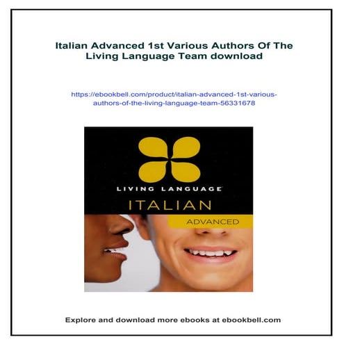Italian Advanced 1st Various Authors Of The Living Language Team | PDF