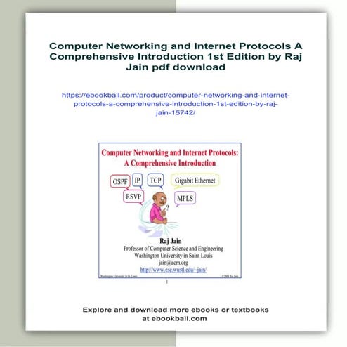 Computer Networking and Internet Protocols A Comprehensive Introduction 1st E...