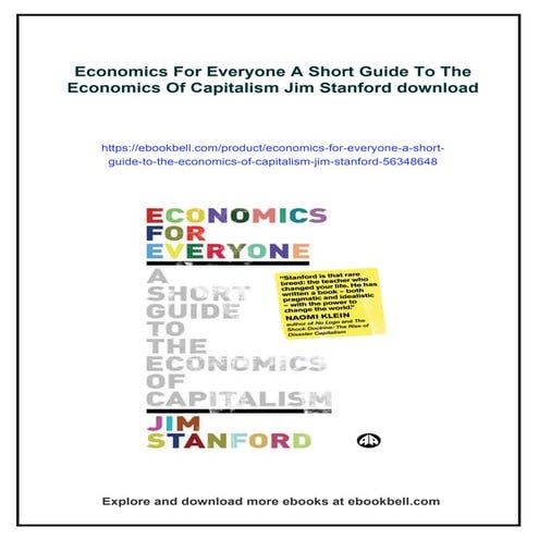 Economics For Everyone A Short Guide To The Economics Of Capitalism Jim ...