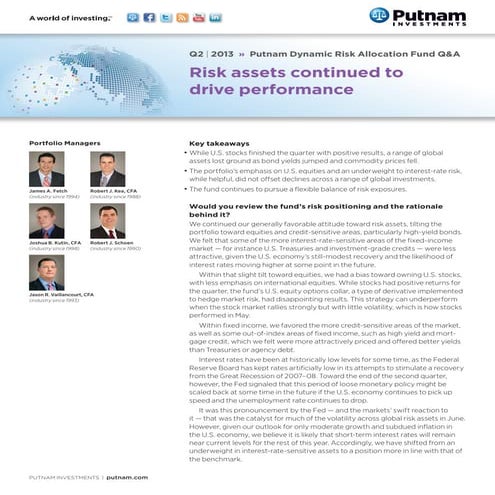 Putnam Dynamic Risk Allocation Fund Q&A Q2 2013