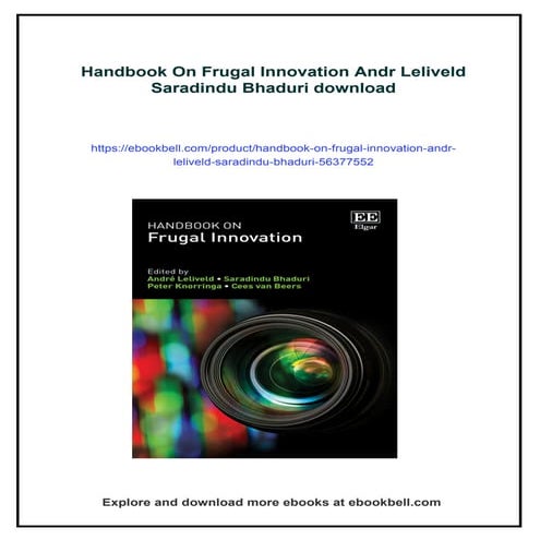 Handbook On Frugal Innovation Andr Leliveld Saradindu Bhaduri | PDF