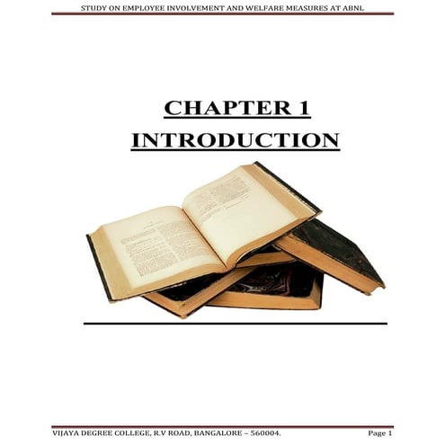 Study on Employee Involvement & Welfare Measures at ABNL