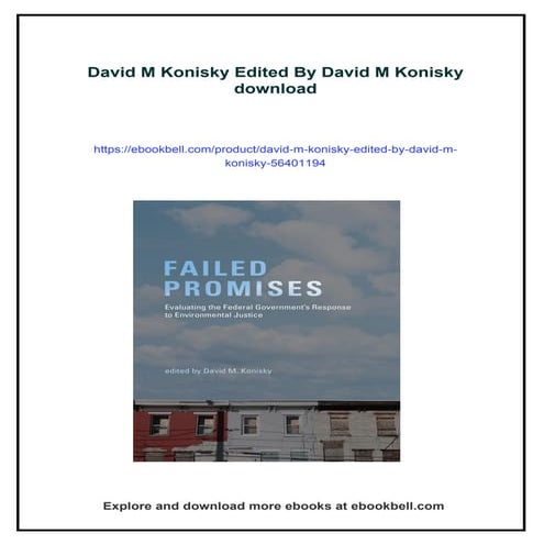 David M Konisky Edited By David M Konisky