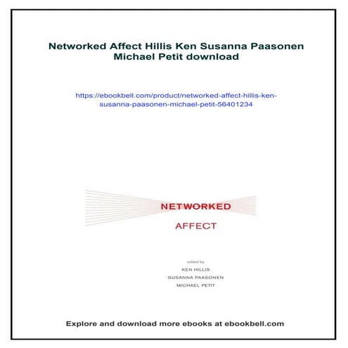 Networked Affect Hillis Ken Susanna Paasonen Michael Petit