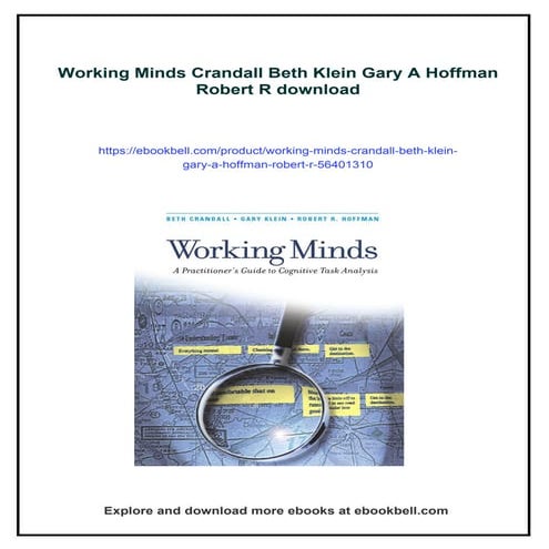 Working Minds Crandall Beth Klein Gary A Hoffman Robert R