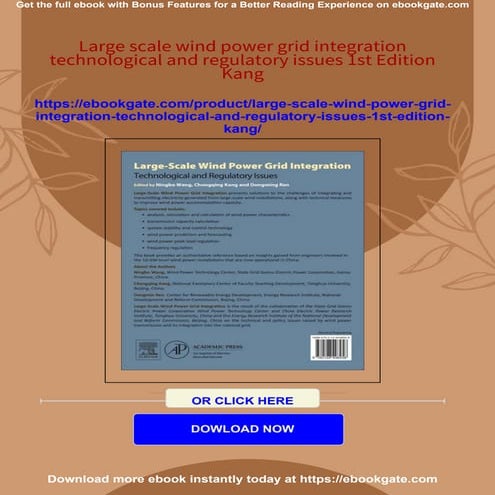 Large scale wind power grid integration technological and regulatory ...