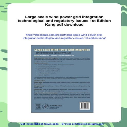Large scale wind power grid integration technological and regulatory ...