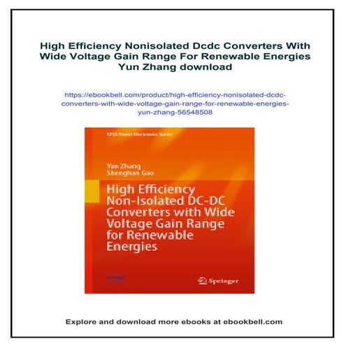 High Efficiency Nonisolated Dcdc Converters With Wide Voltage Gain Range For ...