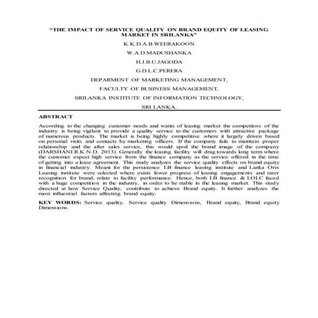 Leasing market Ongoing Research Paper