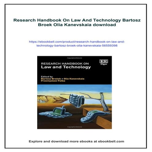 Research Handbook On Law And Technology Bartosz Broek Olia Kanevskaia | PDF