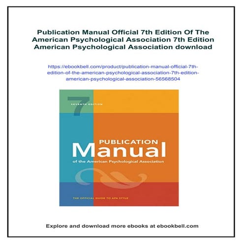 PUBLICATION MANUAL OF THE AMERICAN PSYCHOLOGICAL ASSOCIATION 7TH EDITION PDF FREE DOWNLOAD visual data 7