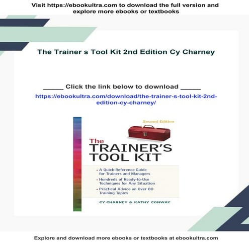 The Trainer s Tool Kit 2nd Edition Cy Charney
