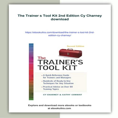 The Trainer s Tool Kit 2nd Edition Cy Charney