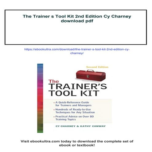 The Trainer s Tool Kit 2nd Edition Cy Charney