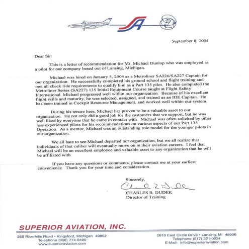 Superior Aviation Recommendation | PDF