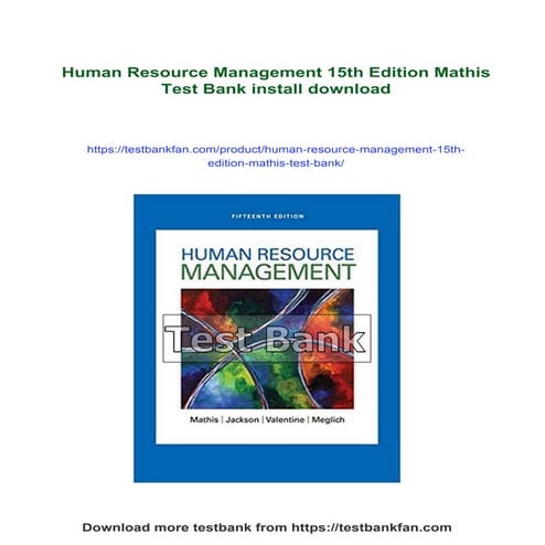 Human Resource Management 15th Edition Mathis Test Bank | PDF