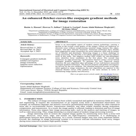 An enhanced fletcher-reeves-like conjugate gradient methods for image ...