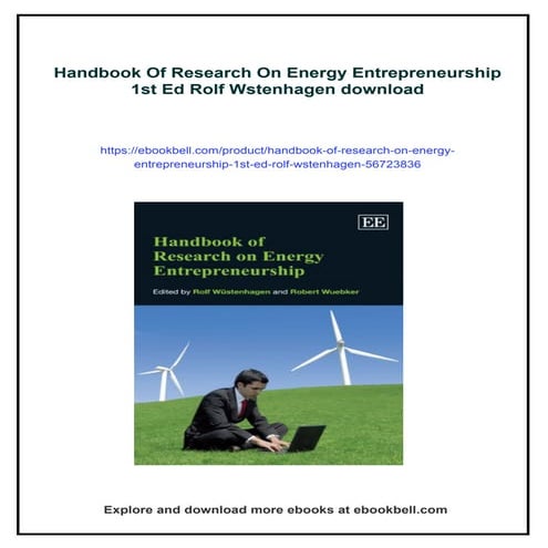 Handbook Of Research On Energy Entrepreneurship 1st Ed Rolf Wstenhagen ...