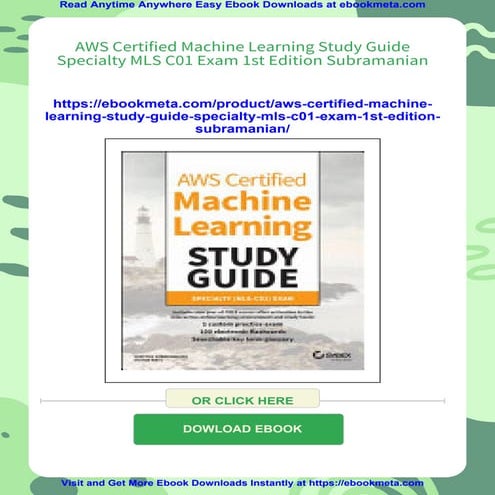 AWS Certified Machine Learning Study Guide Specialty MLS C01 Exam 1st Edition...