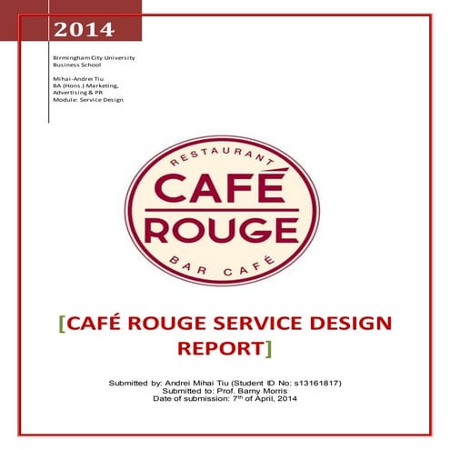 Service Design Exam Project - Cafe Rouge