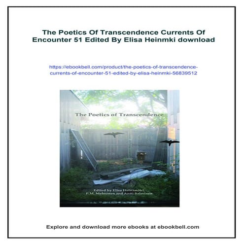 The Poetics Of Transcendence Currents Of Encounter 51 Edited By Elisa Heinmki