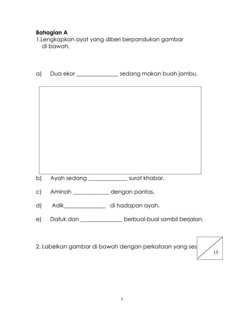 Bahasa Melayu Tahun 2- ujian akhir