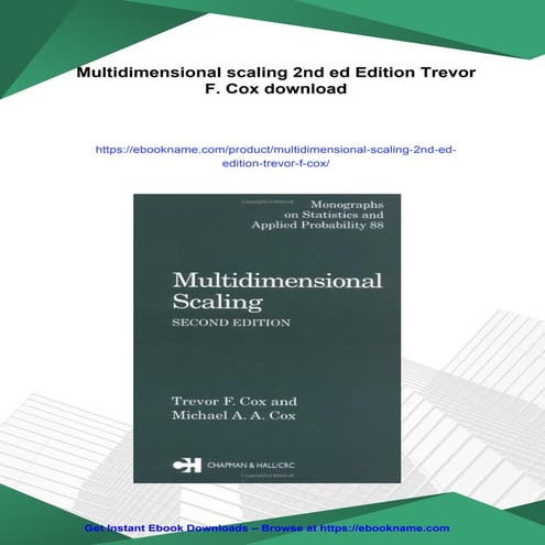 Multidimensional scaling 2nd ed Edition Trevor F. Cox | PDF