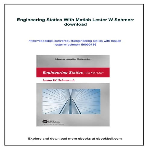 Engineering Statics With Matlab Lester W Schmerr | PDF