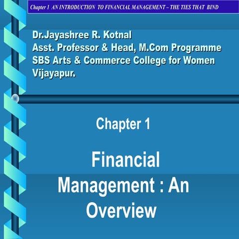 2850 1-financial management-chapter 1 - overview of financial mgt