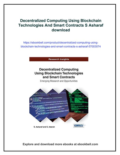 Decentralized Computing Using Blockchain Technologies And Smart Contracts S A...
