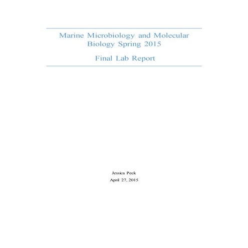 Peck- Lab Report MMMB