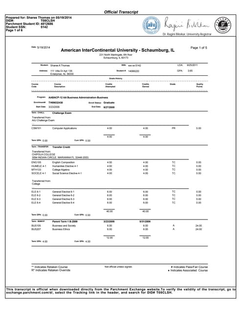 CTU Transcript | PDF