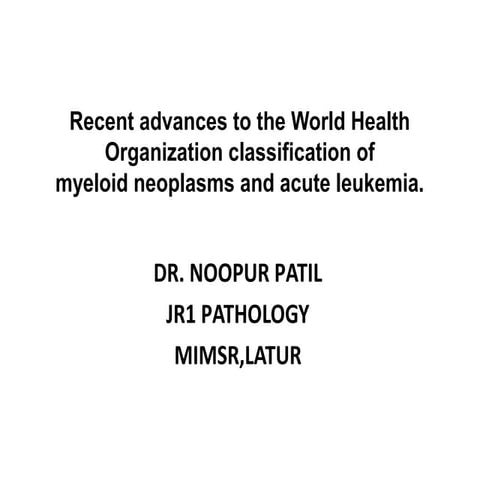 Recent advances in leukemia (2019)