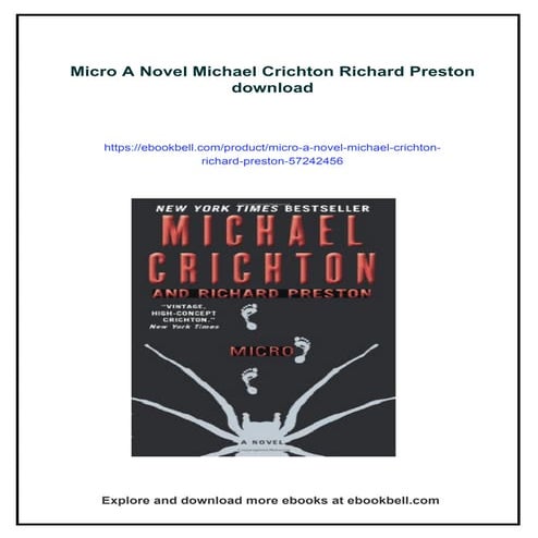 Micro A Novel Michael Crichton Richard Preston | PDF