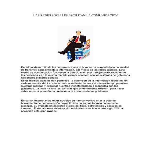 las redes sociales facilitan la comunicacion