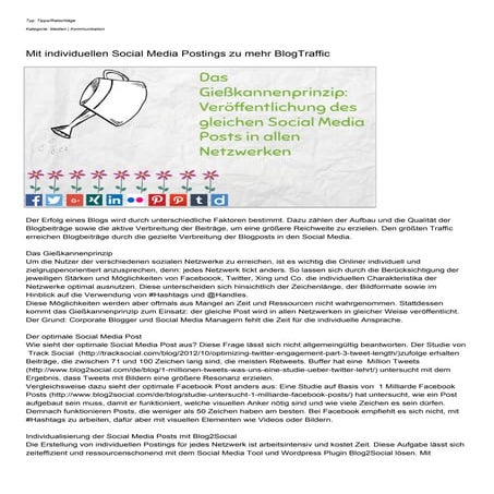 Mit individuellen Social Media Postings zu mehr BlogTraffic