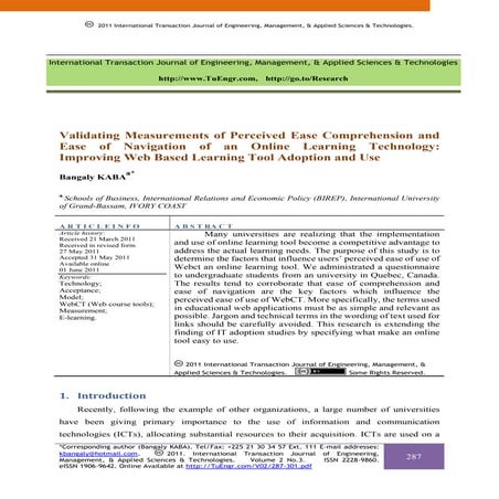 Validating Measurements of Perceived Ease Comprehension and Ease of Navigatio...