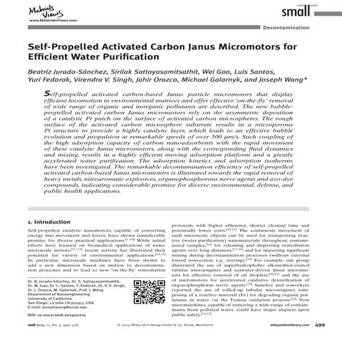 Self-Propelled Activated Carbon Janus Micromotors for Efficient Water Purific...