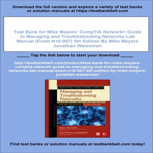 Test Bank for Mike Meyers’ CompTIA Network+ Guide to Managing and Troubleshoo...
